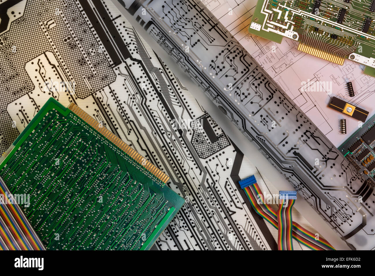 Elektronik - Design von Leiterplatten Stockfoto