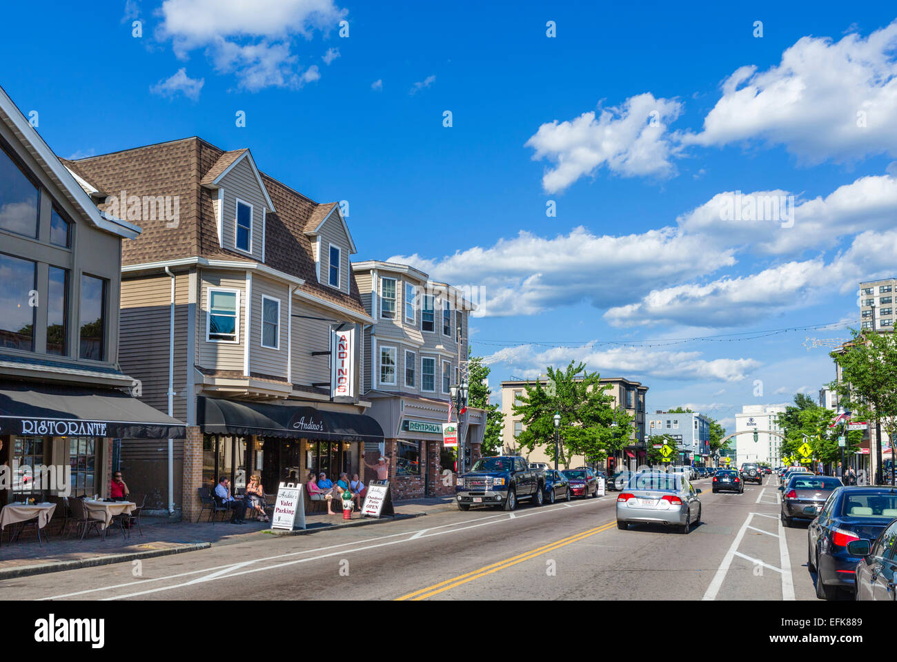 Atwells Avenue des Distrito Federal Hill, Providence, Rhode Island, USA Stockfoto