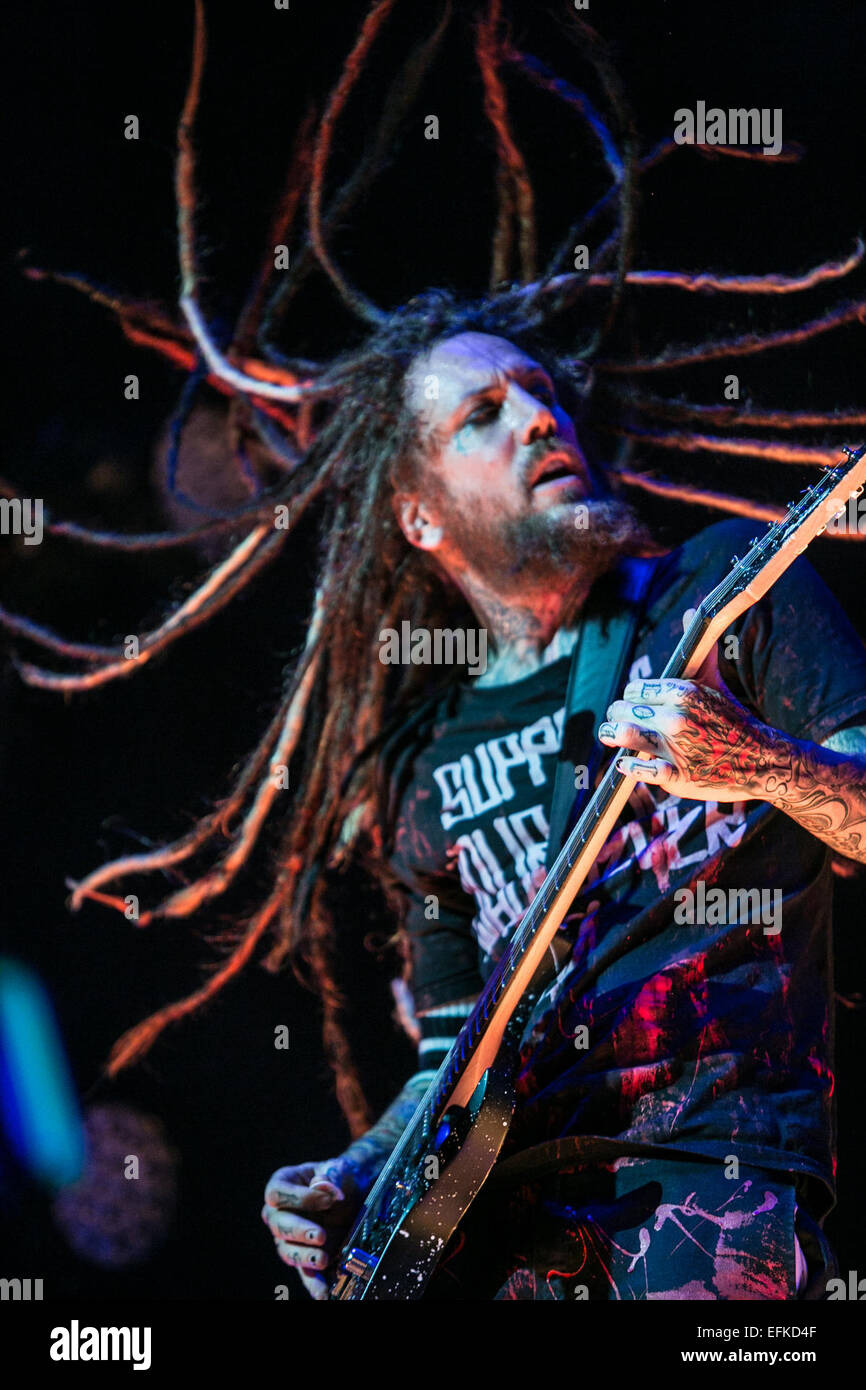 Korn führt bei Rockstar Mayhem Festival Featuring: Korn wo: Bristow, Virginia, USA bei: 4. August 2014 Stockfoto