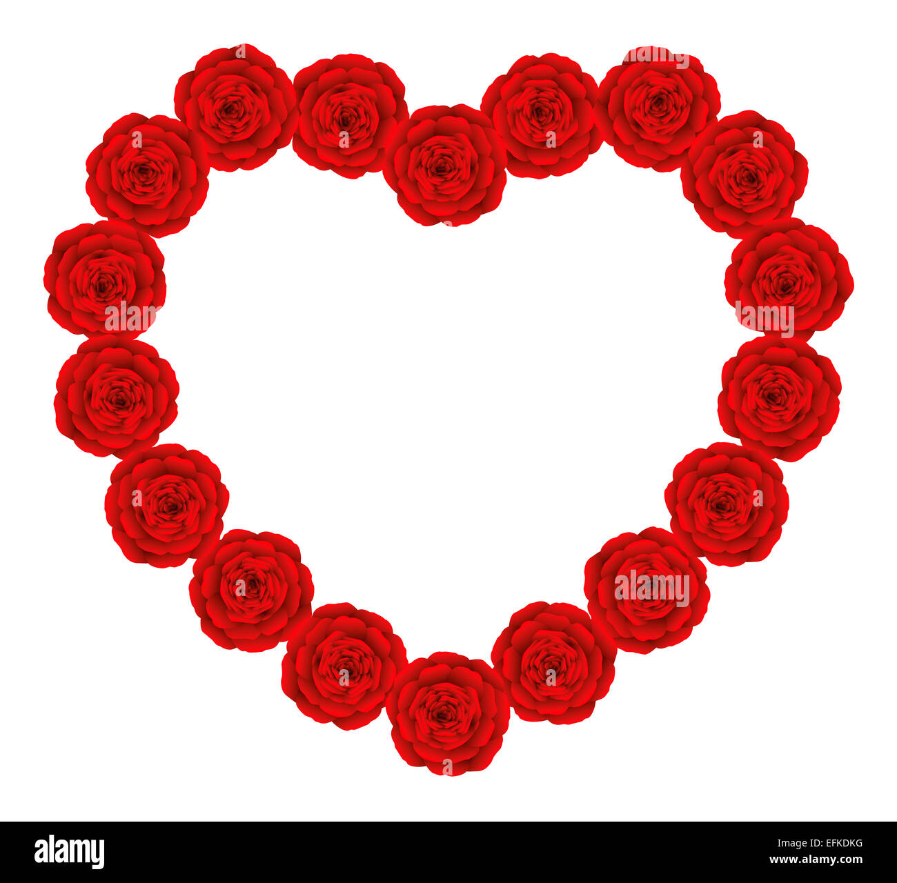Rote Rosen, die Gestaltung einer duftenden scheinbare Herz. Stockfoto