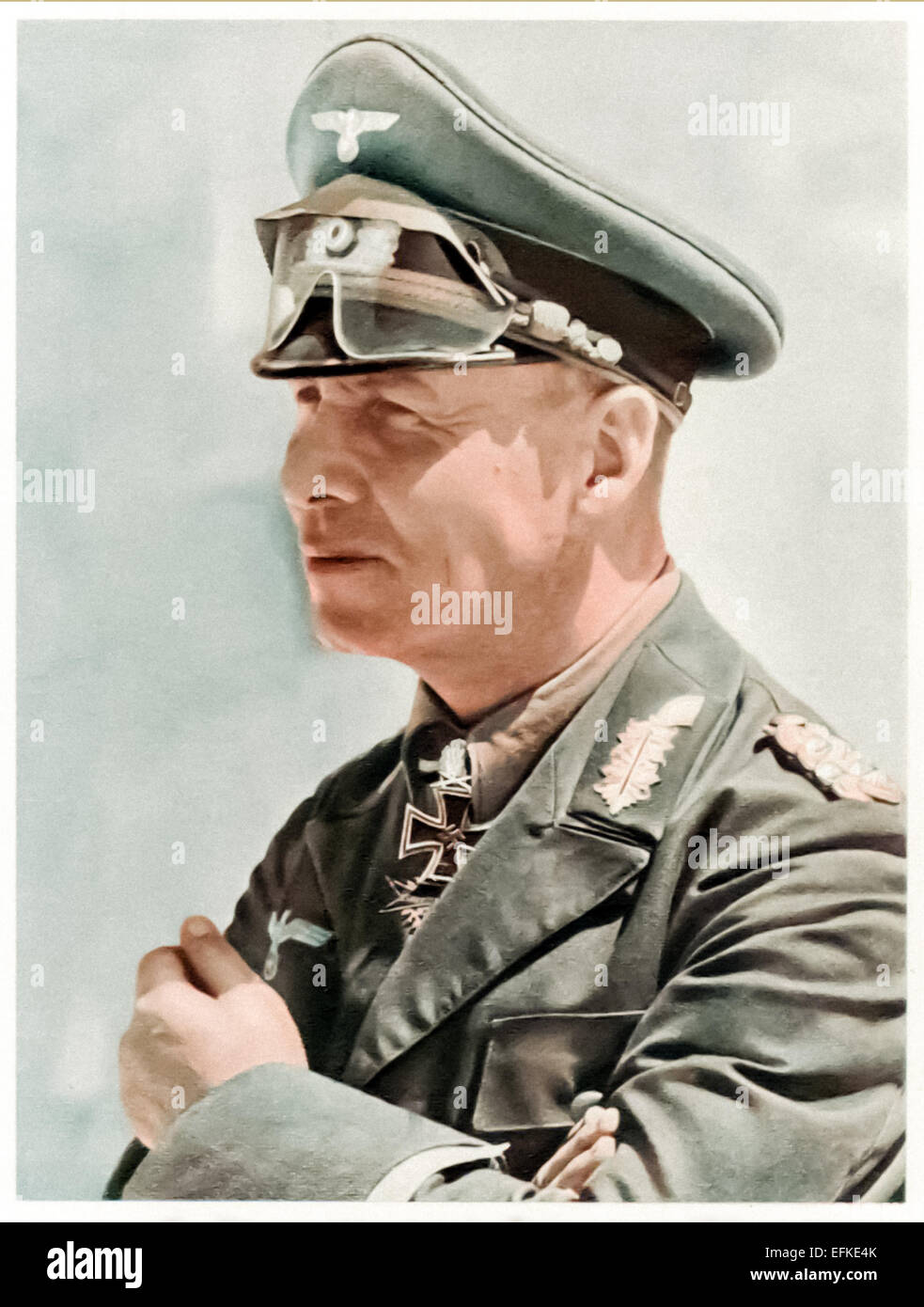 Erwin Johannes Eugen Rommel (Feldmarschall Rommel 1891-1944), alte Ansichtskarte. Stockfoto