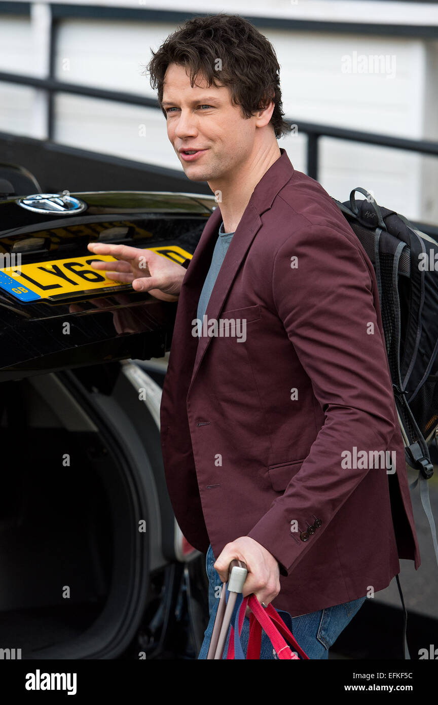 London, UK, 6. Februar 2015: Leon Ockenden gesehen verlassen den ITV Studios in London Stockfoto