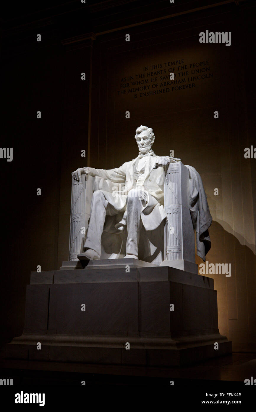 Lincoln Memorial in der Nacht, Washington D.C. USA Stockfoto