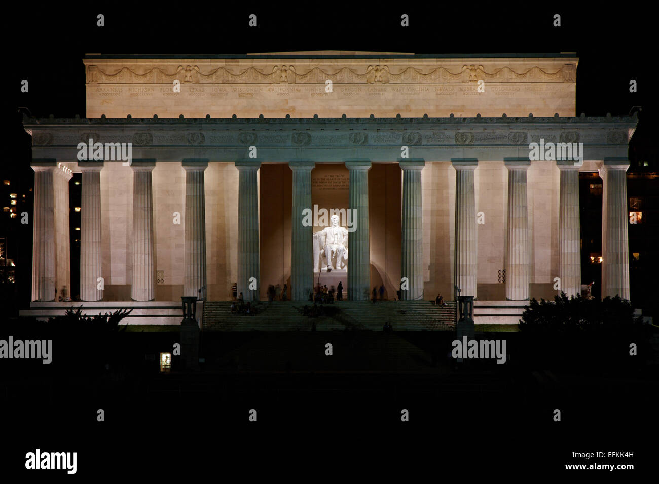 Lincoln Memorial in der Nacht, Washington D.C. USA Stockfoto