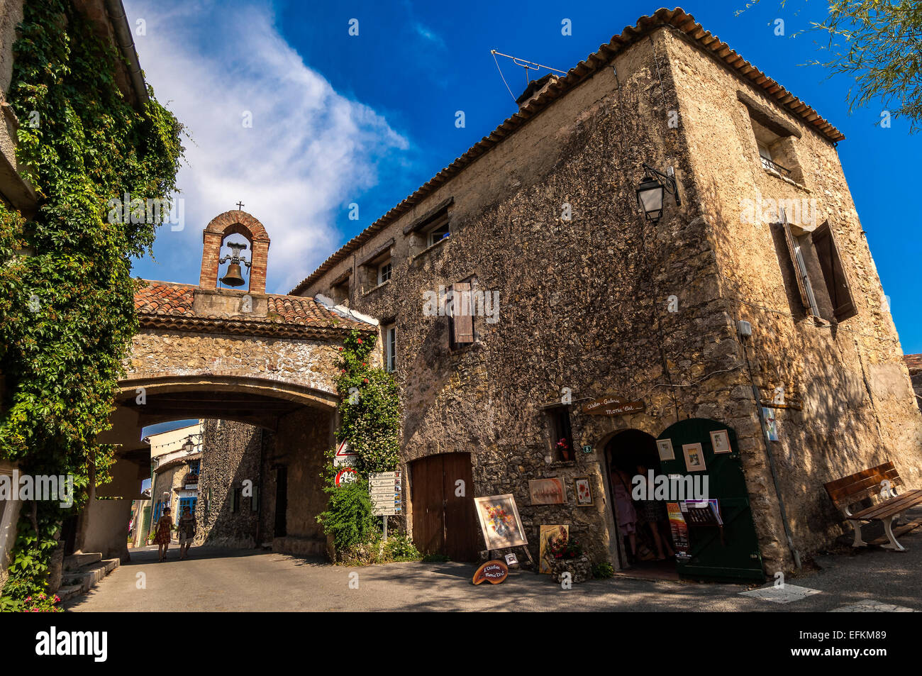Porche et Ruelles Village de Tourtour Région Provence Alpes Cote-D-azur 83 Var Frankreich Stockfoto