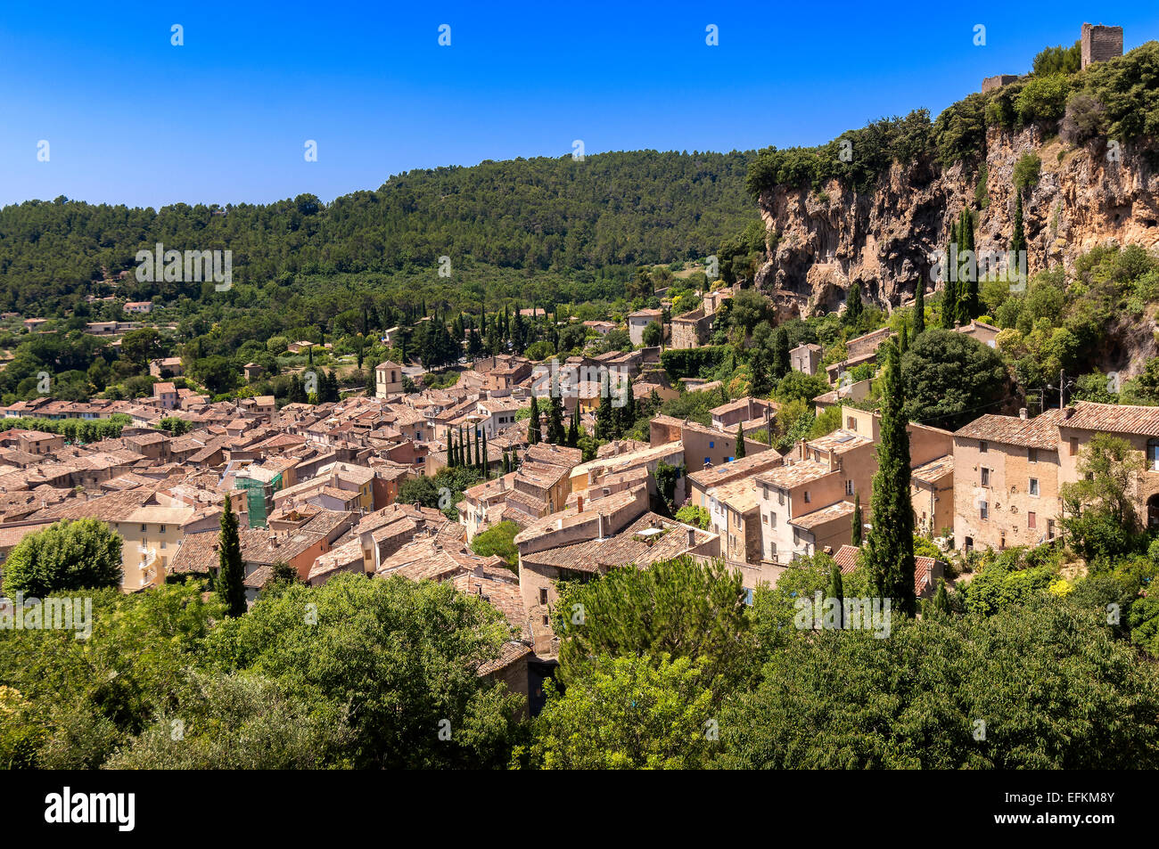 Cotignac petit village du Var avec ses grottes Var Frankreich 83 Provence Verte Stockfoto