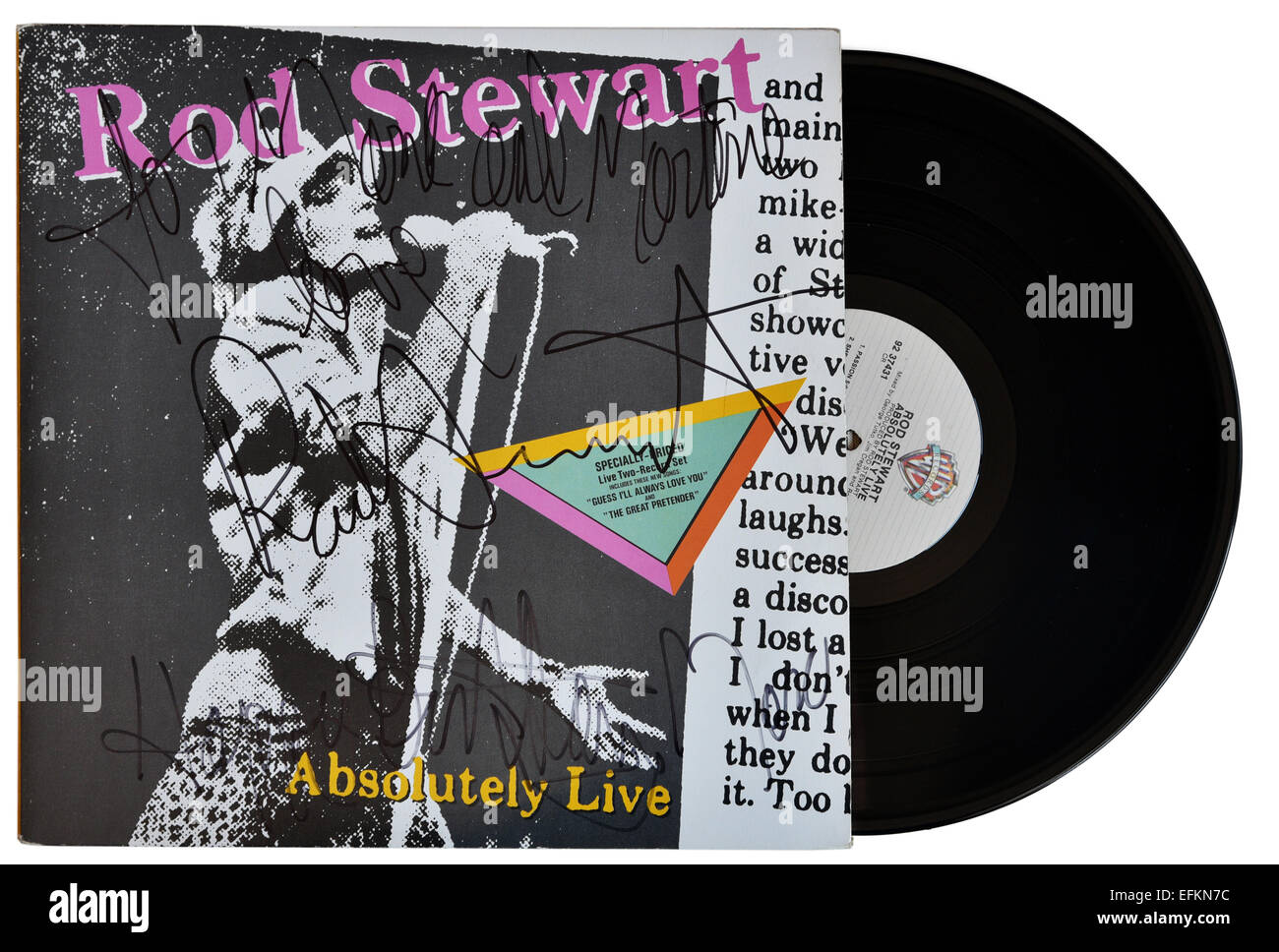 Rod Stewart absolut Live-Album (signiert) Stockfoto