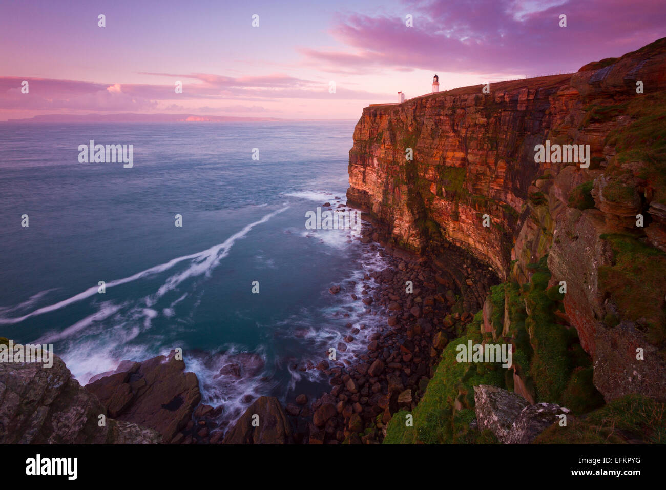 Dunnet Head Leuchtturm, Caithness Stockfoto