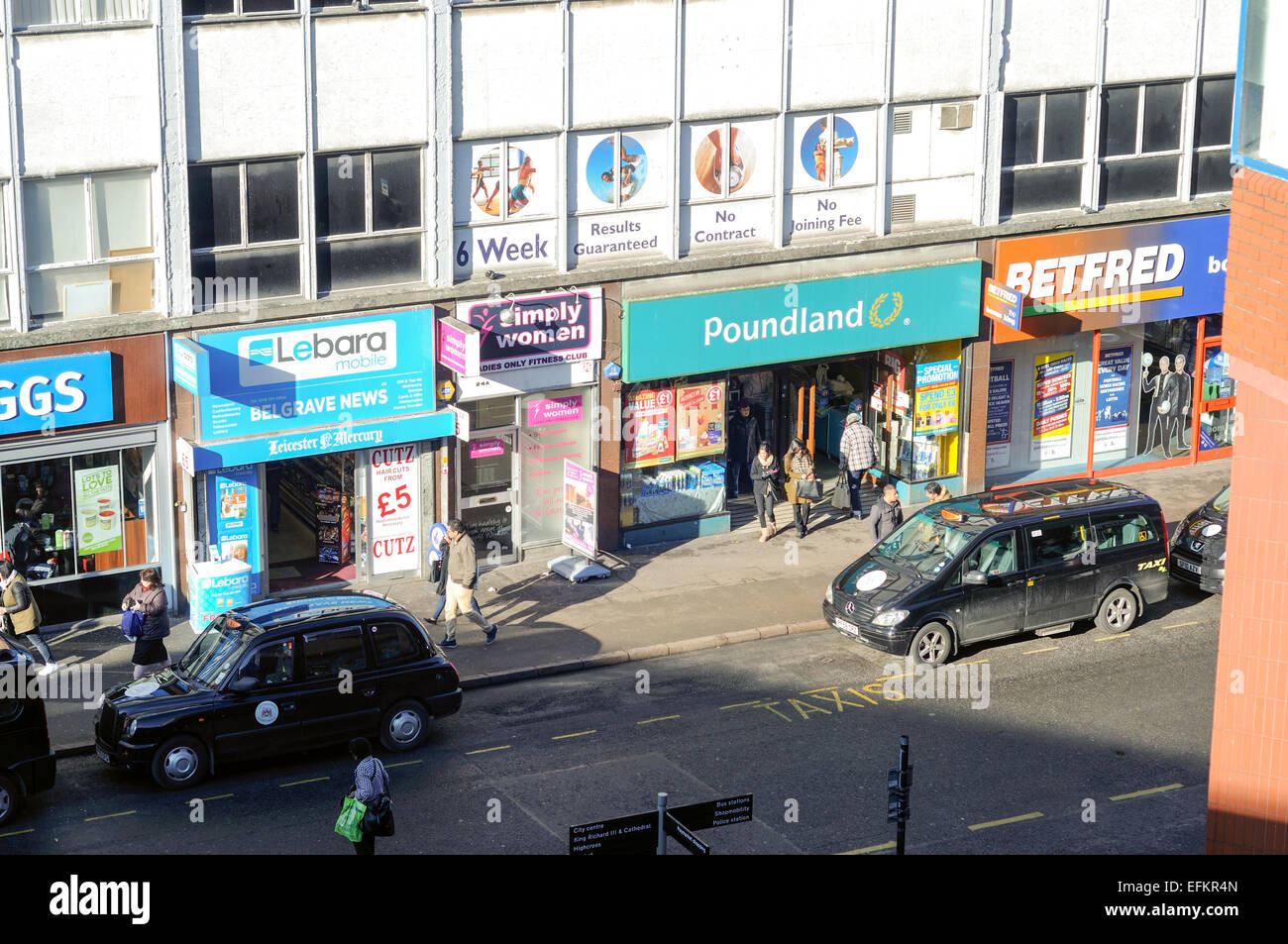 Poundland Leicester Stadtzentrum, UK. Stockfoto