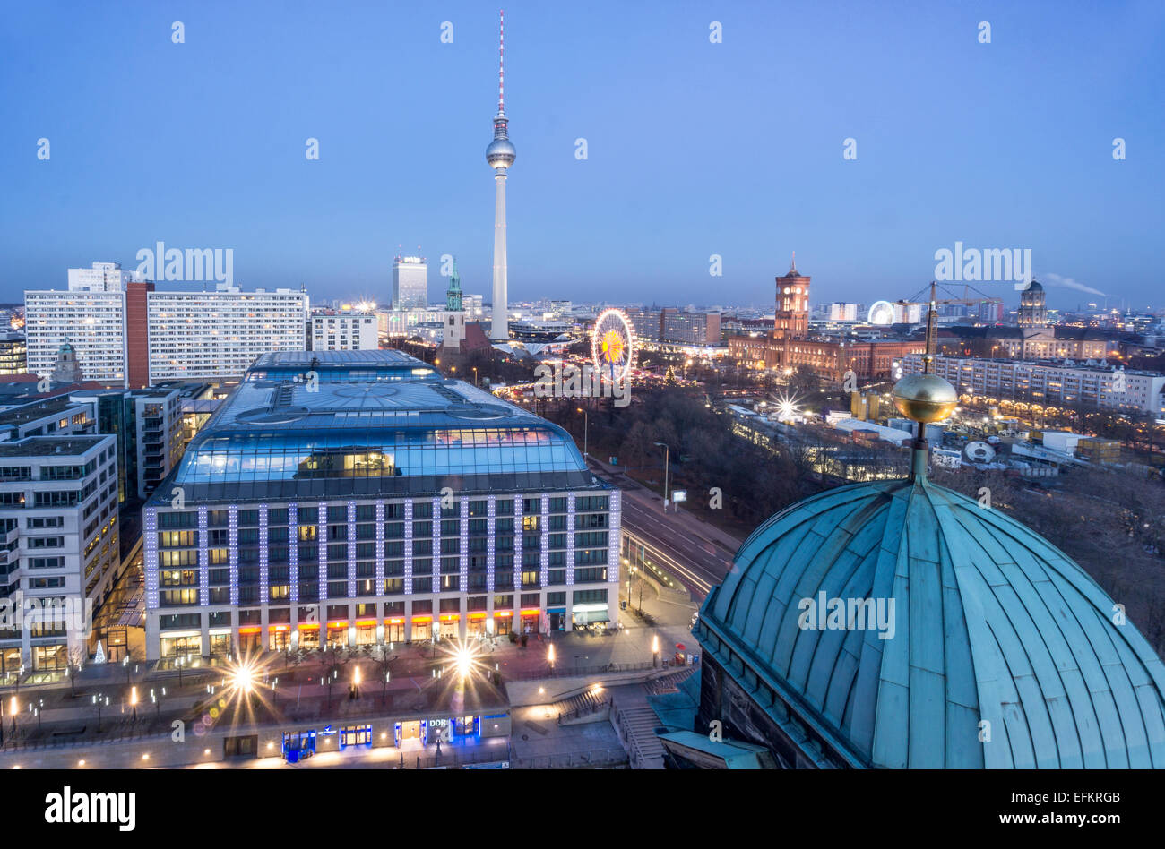 Panoramablick vom Dach der Kuppel, Alex, Berlin, Deutschland Stockfoto