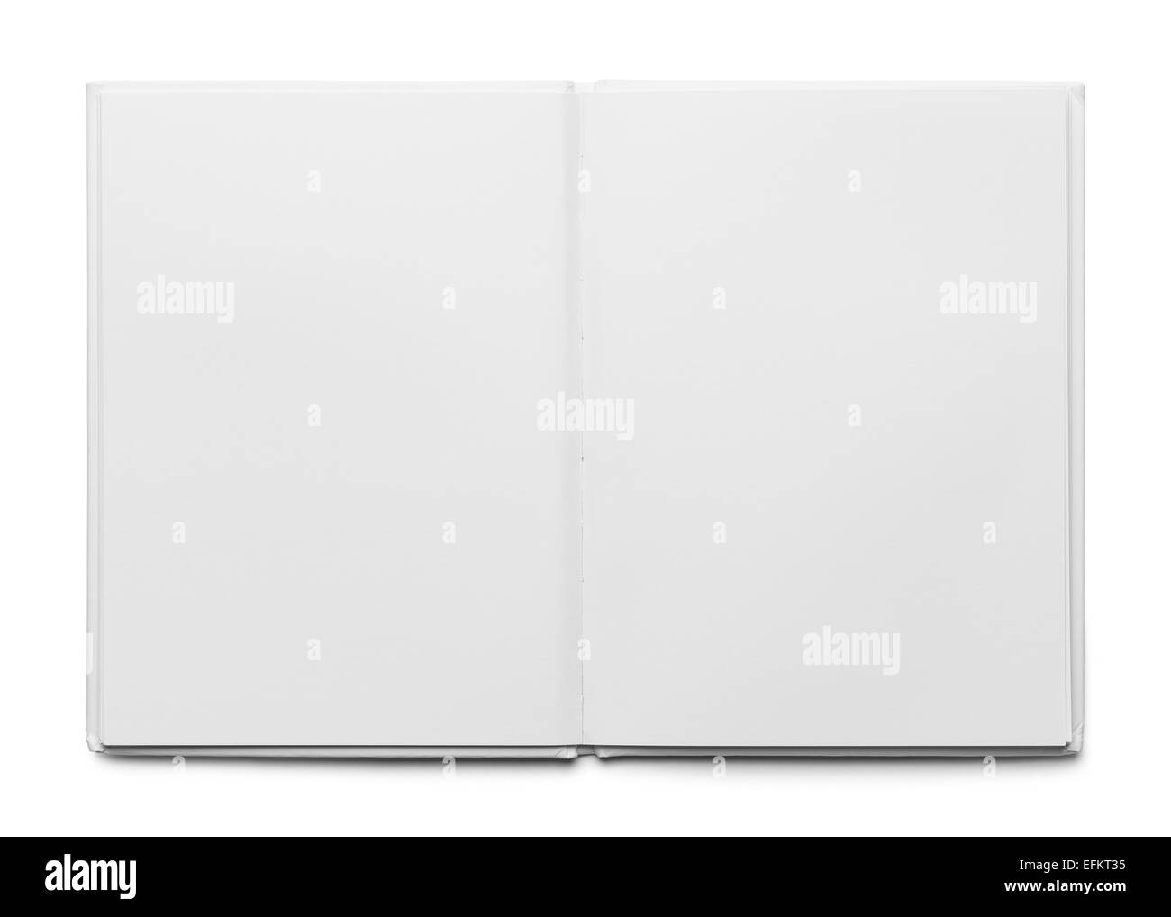 Öffnen Sie weiße Hardcover Buch Isolated on White Background. Stockfoto