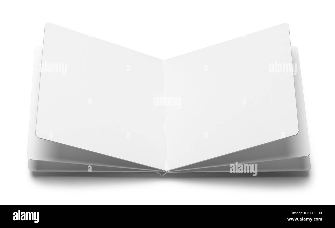 Quadratische weiße offene Pappband mit textfreiraum Isolated on White Background. Stockfoto