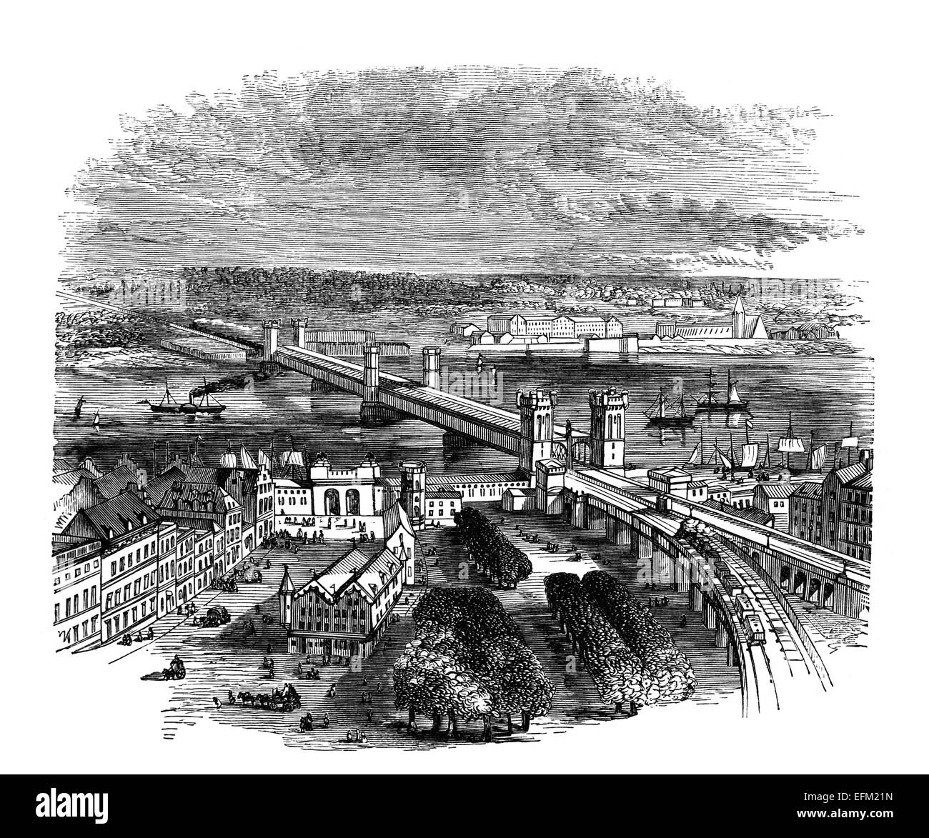 19. Jahrhundert Gravur von Köln Stockfoto