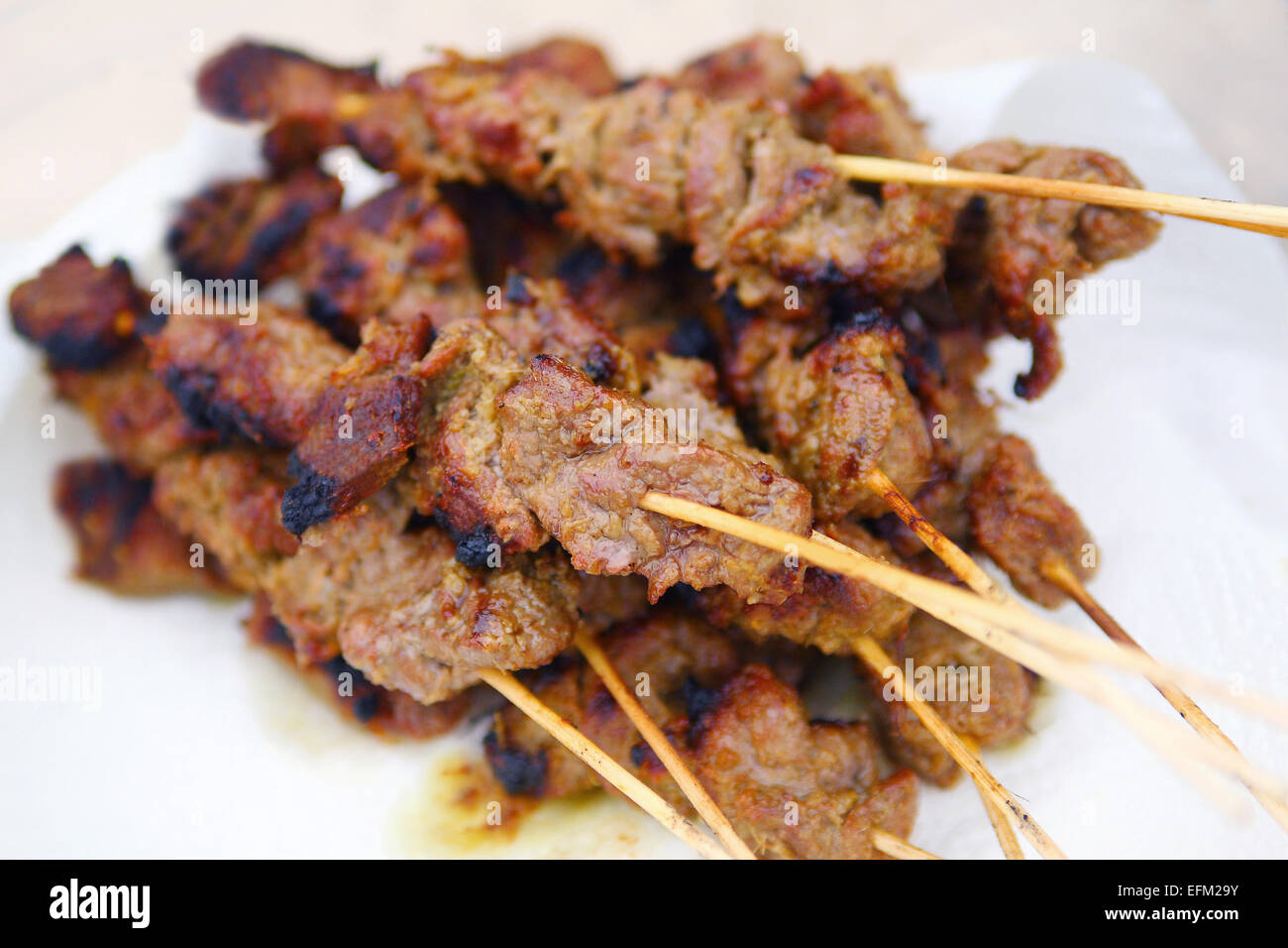 Gegrillte Satays Stockfoto