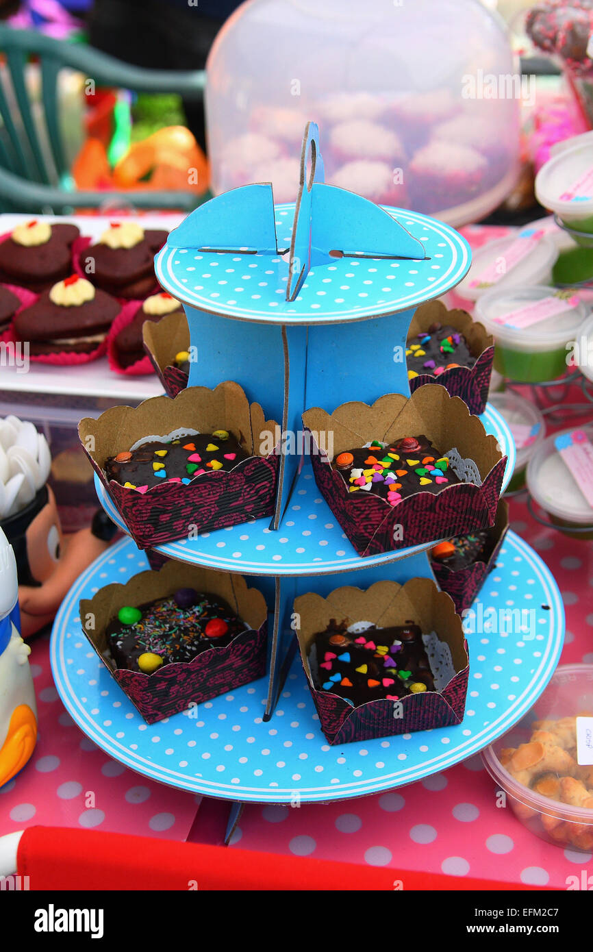 Quadratische Cupcakes Stockfoto