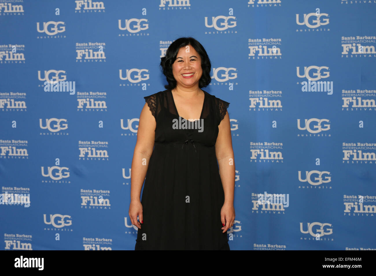 Santa Barbara, Kalifornien USA 6. Februar 2015 geht das Leben nach dem Pi Christina Lee Storm (Produzent) den roten Teppich auf dem Santa Barbara International Film Festival. Stockfoto