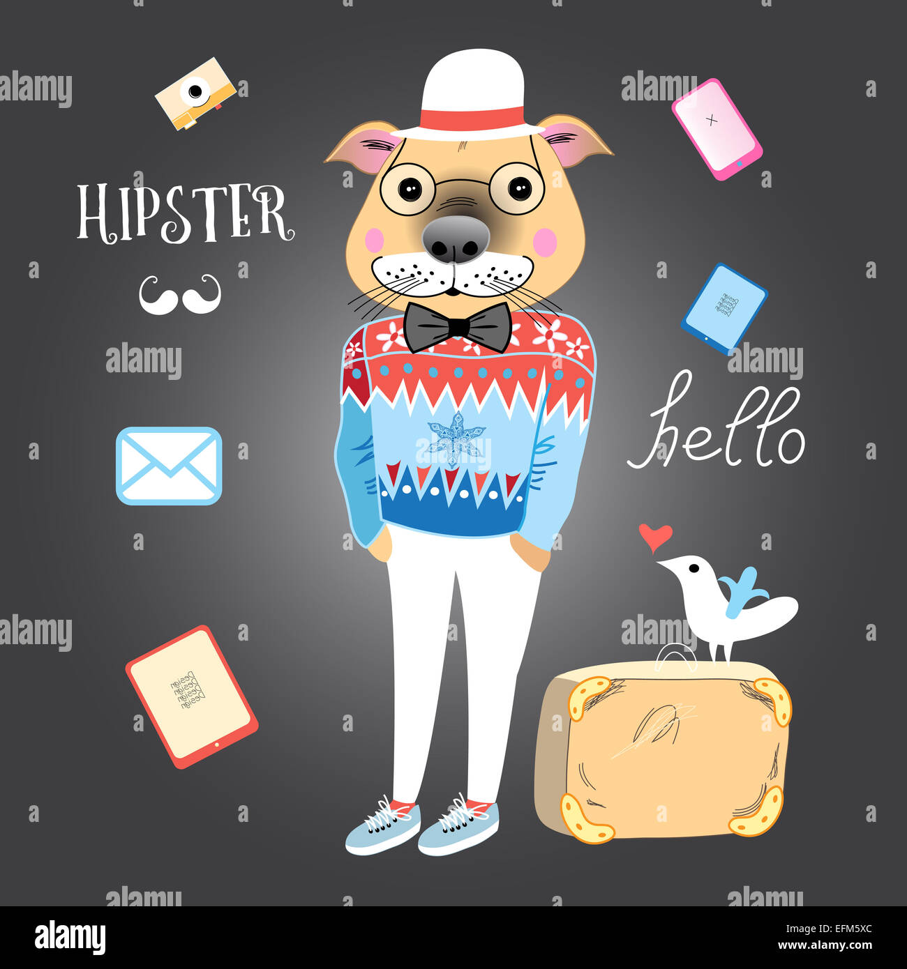 Hipster-Hund Stockfoto