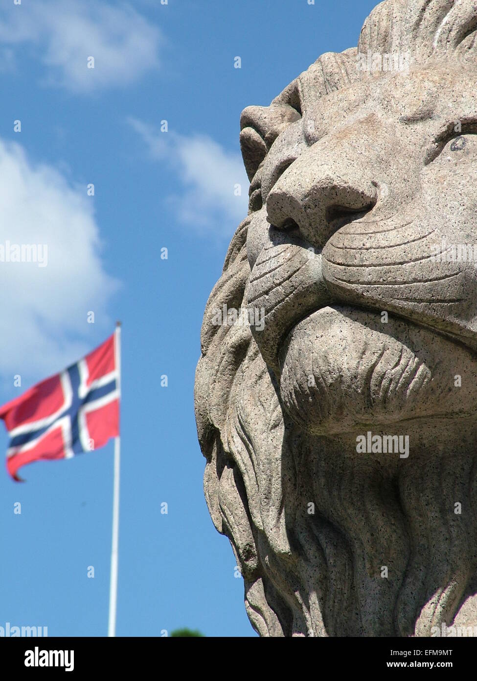 Statue eines Löwen in Oslo Norwegen Stockfoto