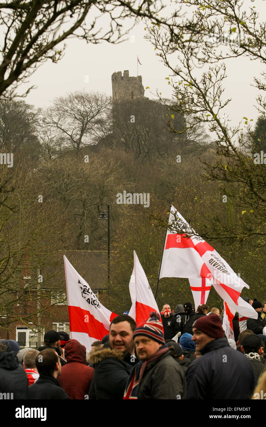 Der English Defence League (EDL) Protest in Dudley 2015 Stockfoto