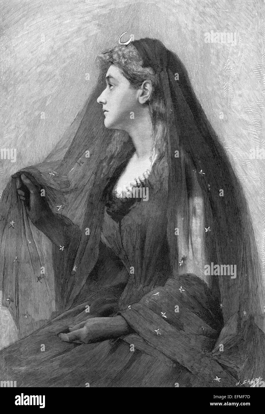 Die Nacht, allegorische Darstellung, 1895 von Renard, Stockfoto