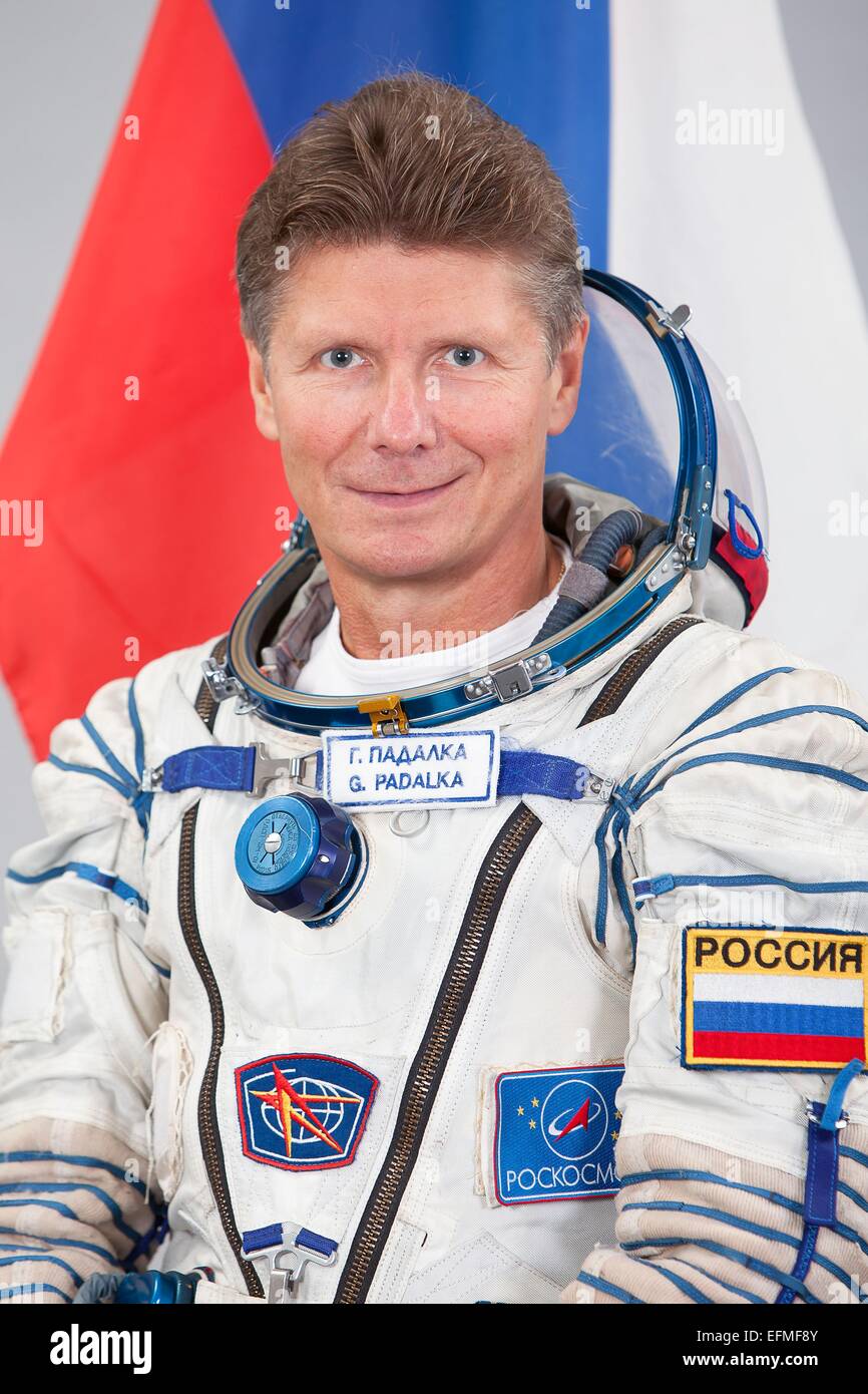 Internationale Raumstation ISS-Expedition 43 Roscosmos Kosmonaut Gennady Padalka offizielle Porträt trägt die russische Sokol-Raumanzug 23. August 2011 in Star City, Russland. Stockfoto