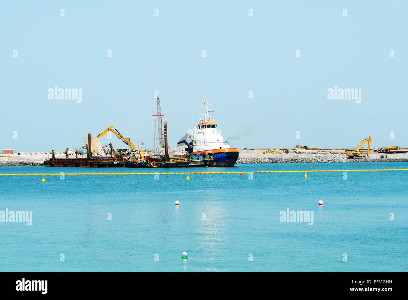 Der Bau des Projekts 1 US-Dollar .63bn Bluewaters Island wo werden die 210 Meter Dubai Eye Stockfoto