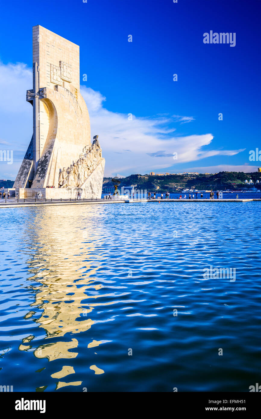 Belem, Lissabon, Portugal am Denkmal der Entdeckungen. Stockfoto