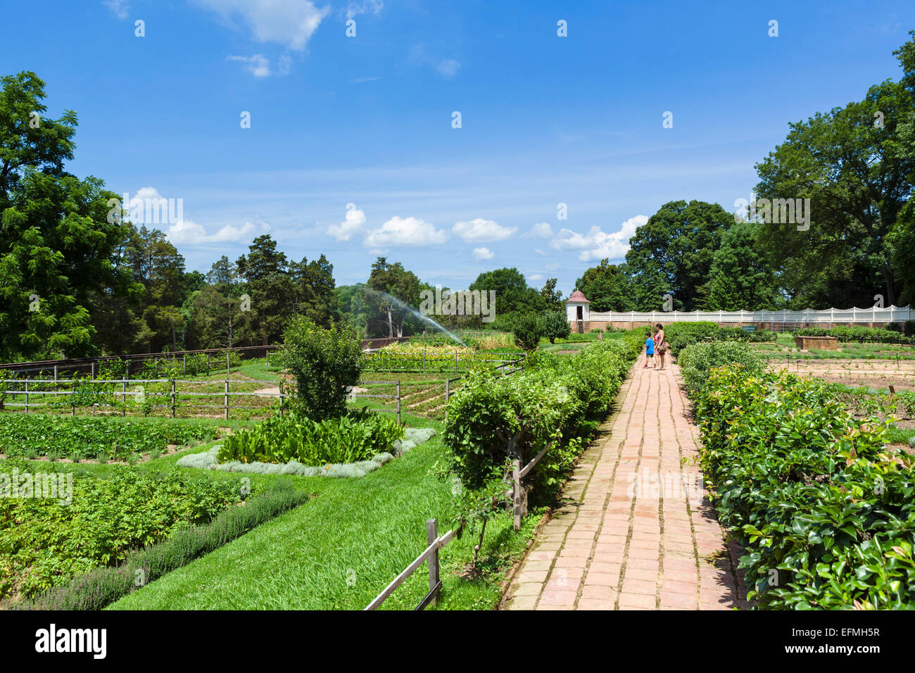 Die unteren Garten auf dem Gelände der Präsident George Washington's Plantation Villa am Mount Vernon, Fairfax County, Virginia, USA Stockfoto