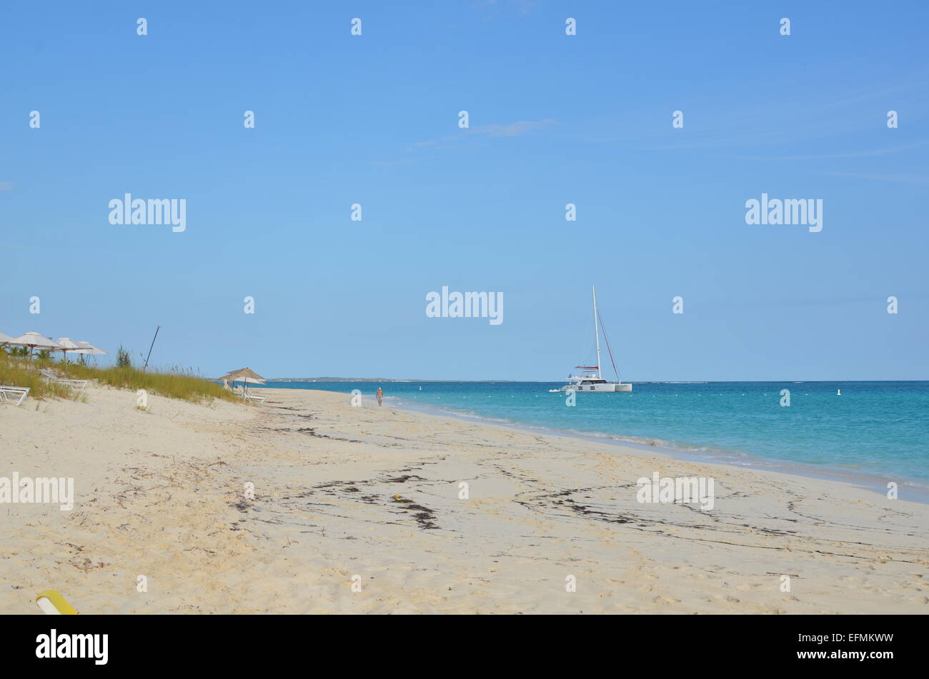 Turks- und Caicosinseln White Sand Beach Stockfoto