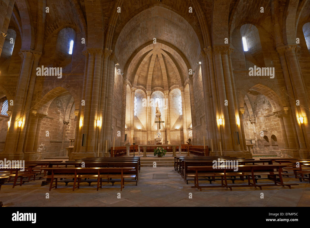 Santa Maria De La Oliva, Zisterzienserkloster Kloster von La Oliva. Carcastillo Navarra. Spanien. Stockfoto