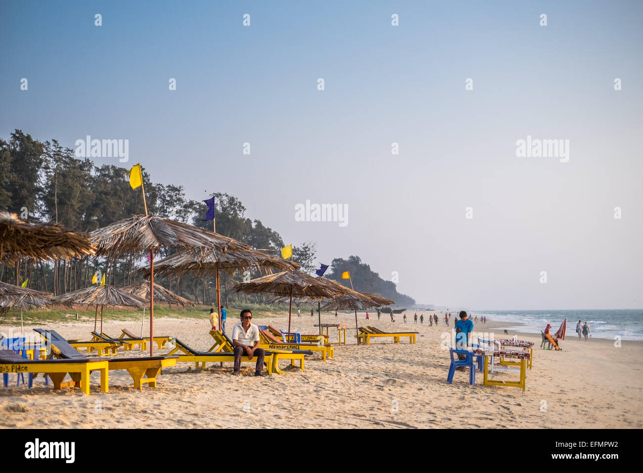 Strand-Restaurant-Cafe-Bar, Majorda, Goa, Indien Stockfoto