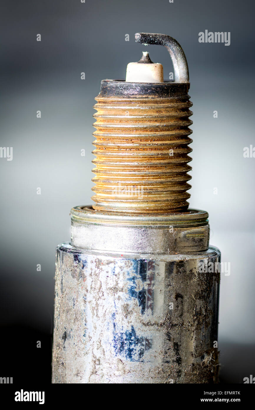 Nahaufnahme von einem Automobil Zündkerze Stockfoto