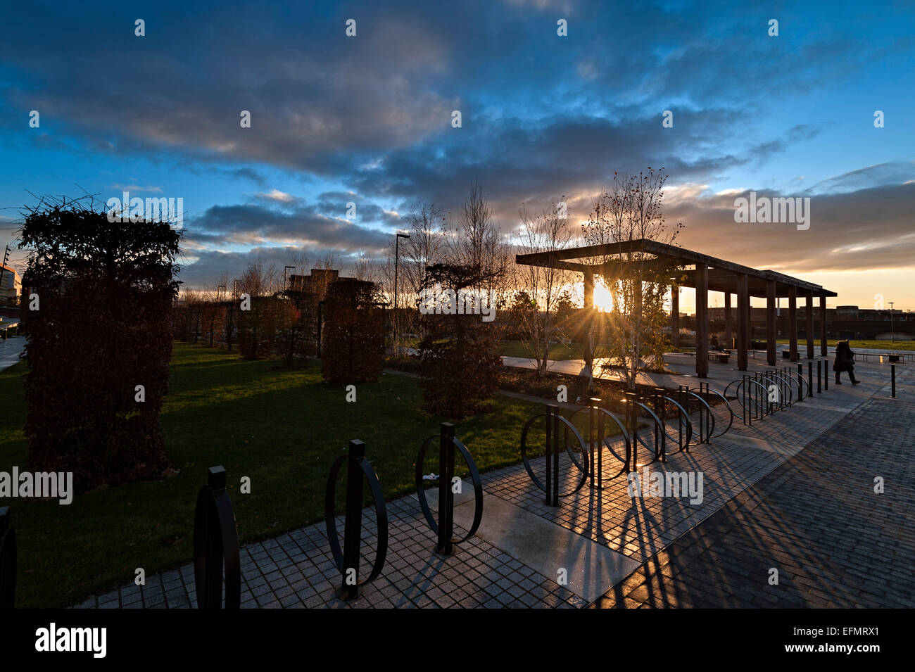 Eastside Stadtpark Stadtpark Eastside Stadtteil von Birmingham City Centre Stockfoto