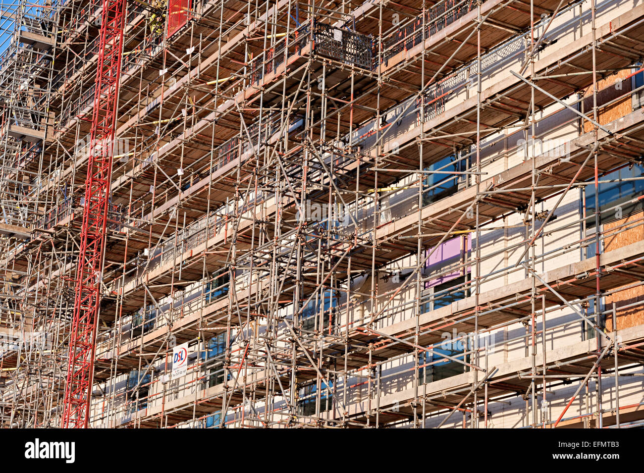 Universität Birmingham Rathäuser der Residenz Gerüst und Bau-Seite Stockfoto
