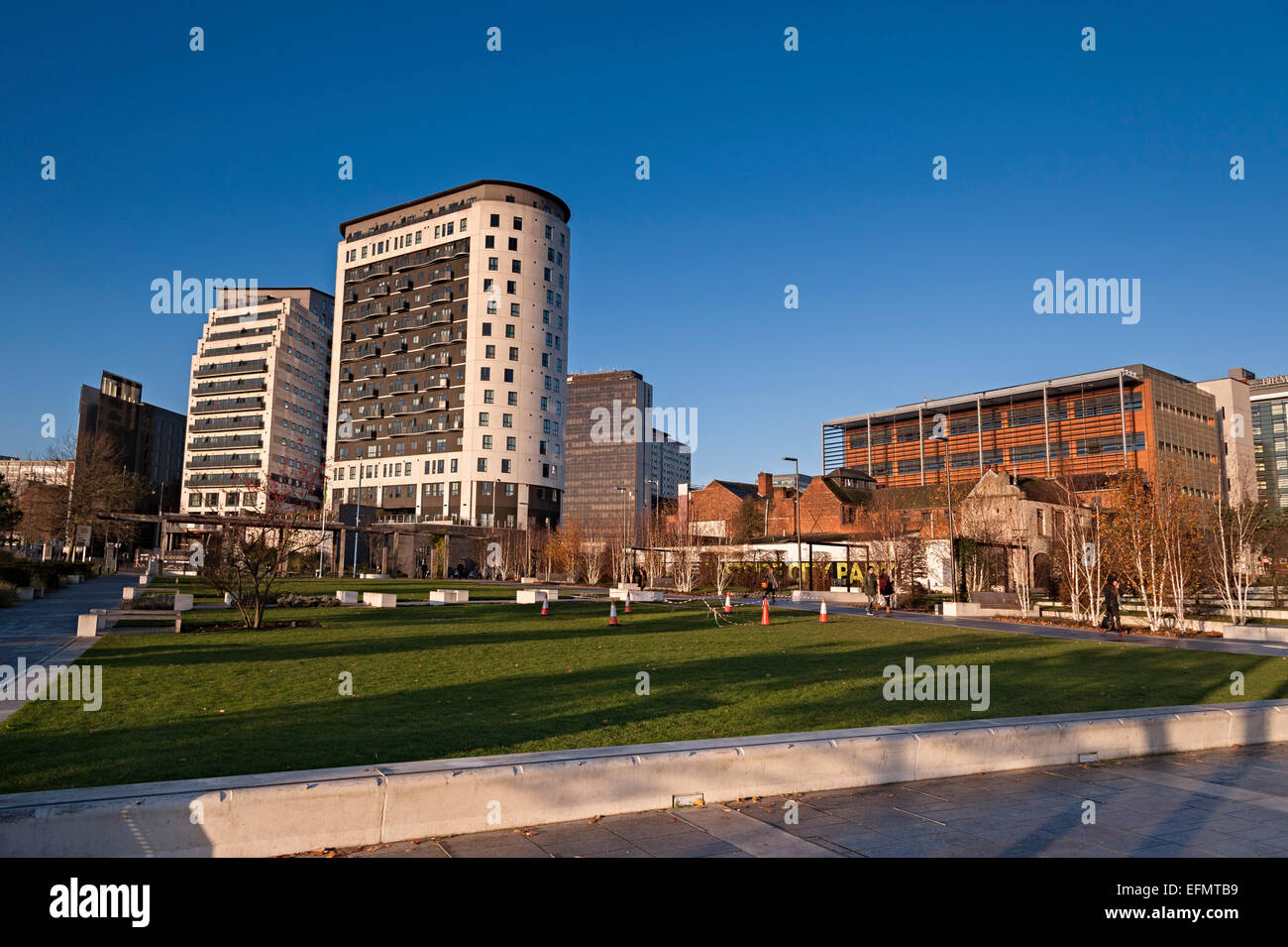 Eastside Stadtpark Stadtpark Eastside Stadtteil von Birmingham City Centre Stockfoto