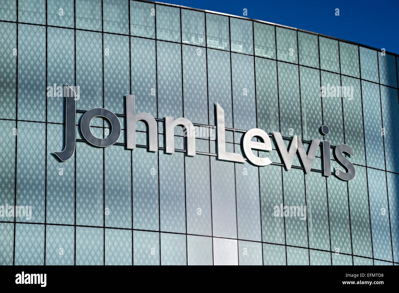 Birmingham Christmas shopping John Lewis Zeichen als Teil der Entwicklung neuer Straße 8. Dezember 2014 speichern Stockfoto