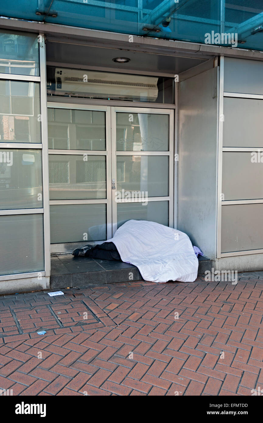 Birmingham Obdachloser schlafen Stockfoto