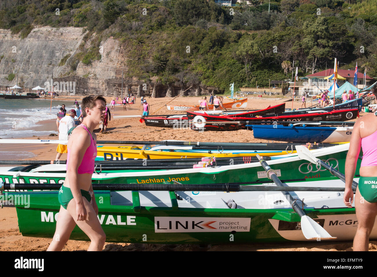 traditionelle Classics Rennveranstaltung auf Sydneys Bilgola Beach, Sydney, Australien Stockfoto