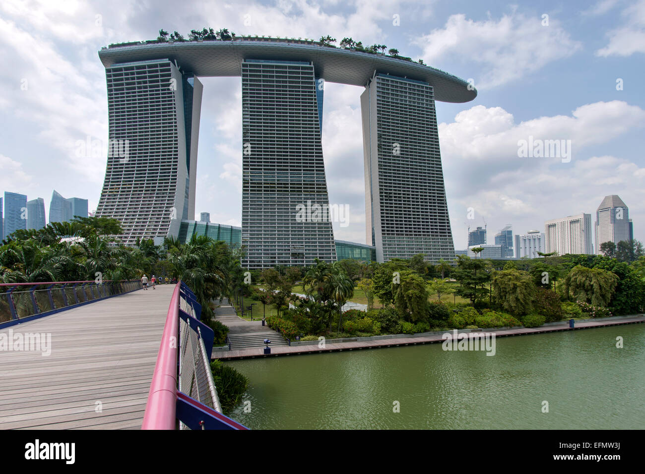 Das Marina Bay Sands Hotel in Singapur. Stockfoto