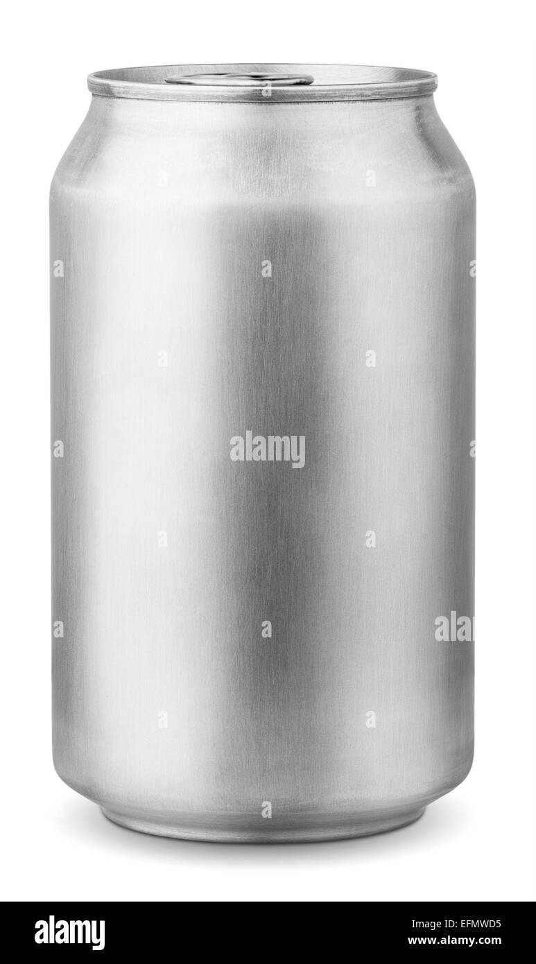 330 ml Aluminium kann isolierten auf weißen Hintergrund mit Beschneidungspfad Stockfoto