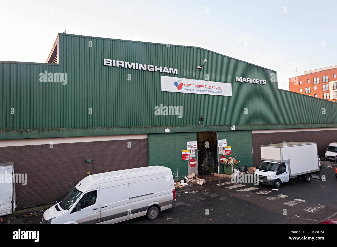 Birmingham Großhandel vertreibt Vertreiber von Fisch, Obst und Gemüse wegen verschoben werden Stockfoto