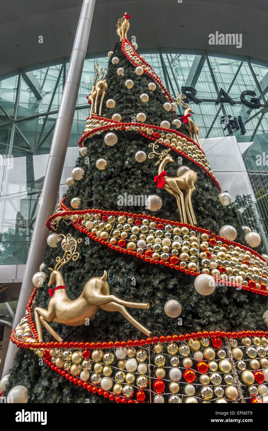 Straße Weihnachtsschmuck in Orchard Road, Singapur Stockfoto