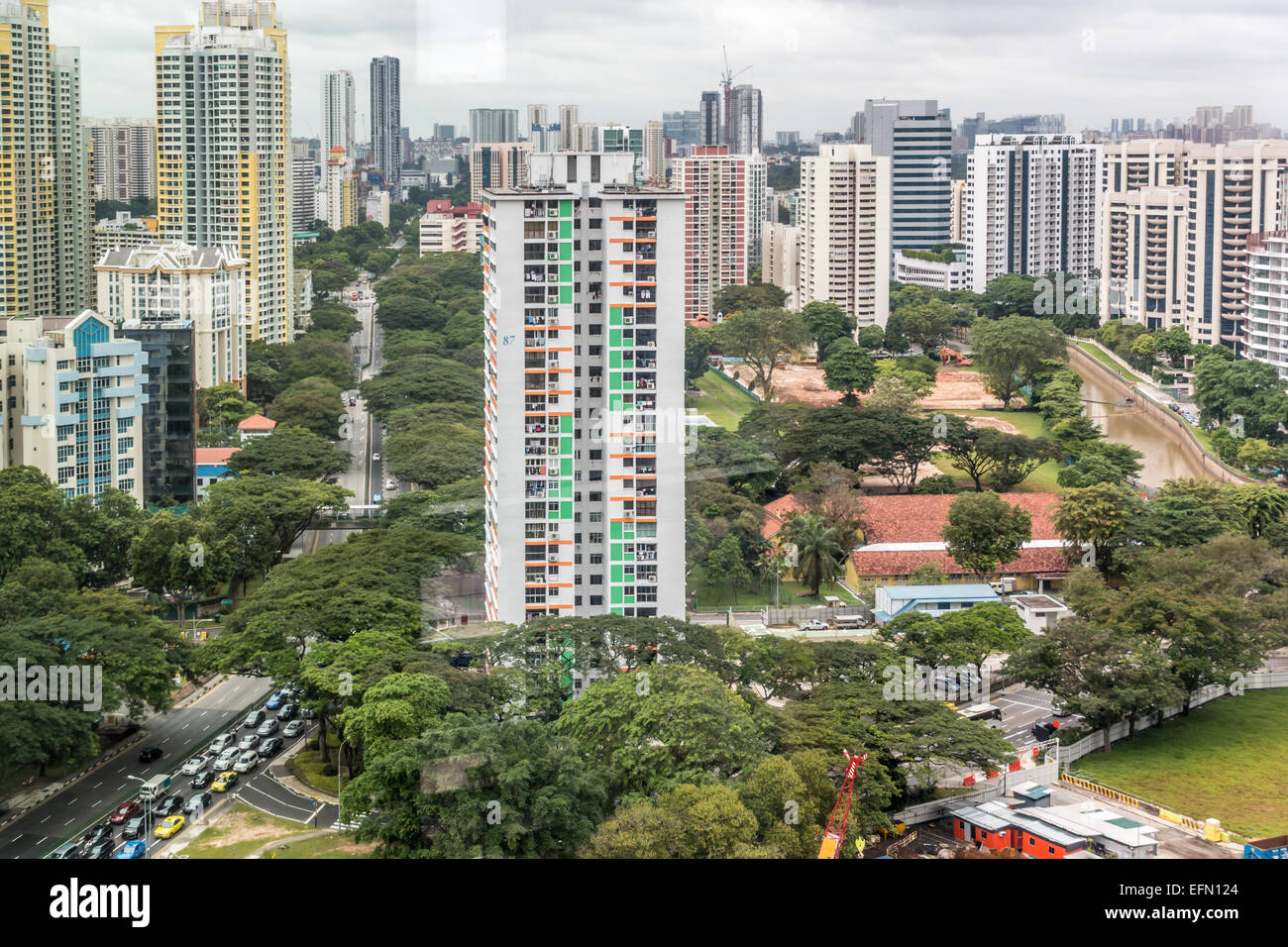 Luftaufnahme von Singapur Stadtbild. Stockfoto