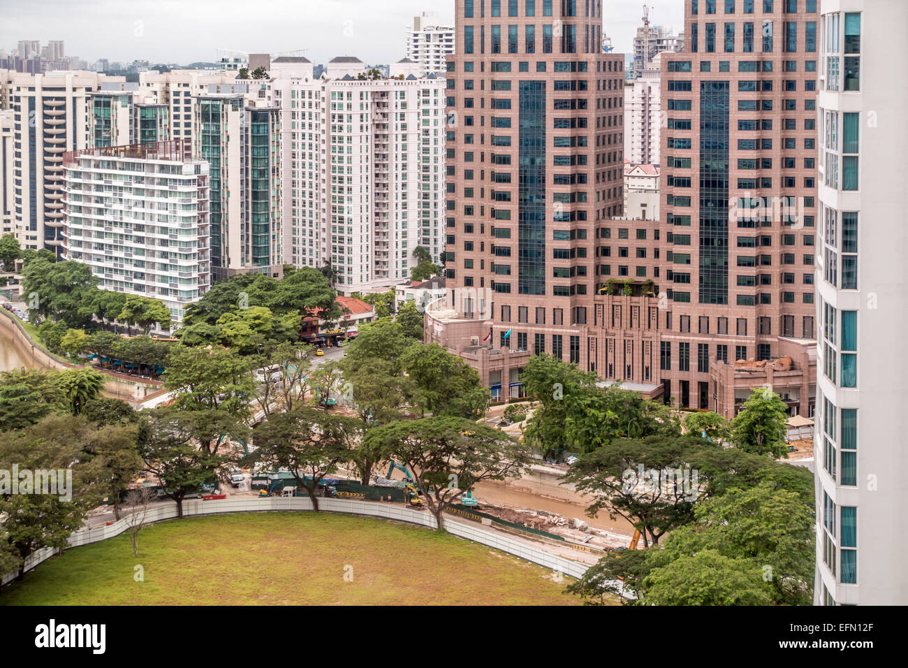 Luftaufnahme von Singapur Stadtbild. Stockfoto