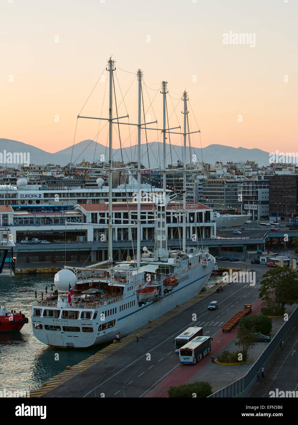 Athen, Griechenland Hafen Port Wind Star Segelschiff Stockfoto