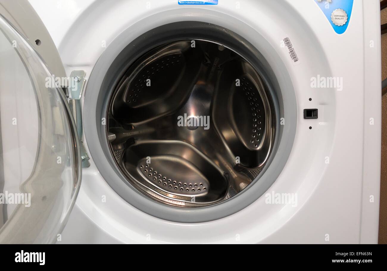Eine automatische Waschmaschine Trommel Chrom Stockfoto