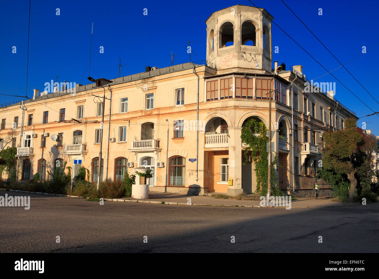 1950er Jahre Gebäude, Sewastopol, Krim, Ukraine Stockfoto