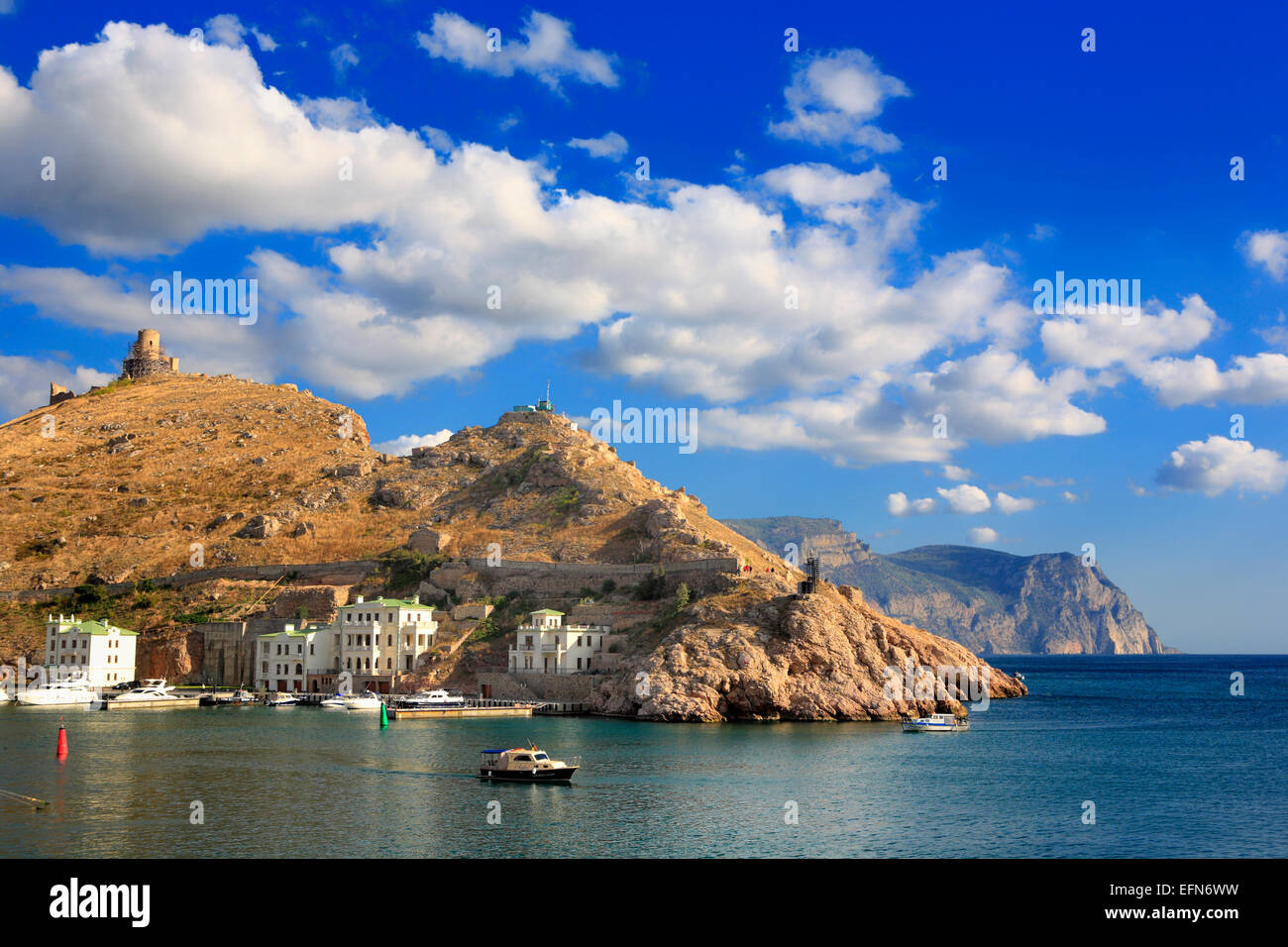 Balaklawa Bucht, in der Nähe von Sewastopol, Krim, Ukraine Stockfoto