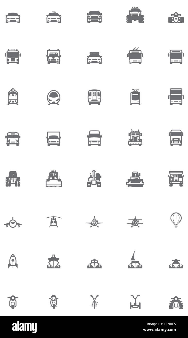 Vektor-Transport-Icon-set Stockfoto