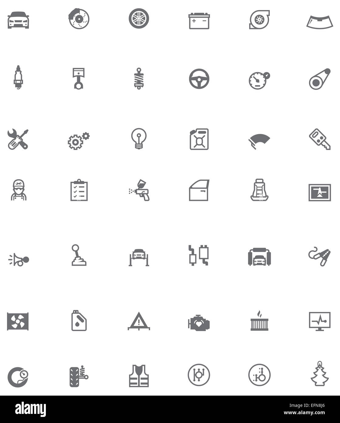 Vektor-Auto-Service im Zusammenhang mit Symbolen Stockfoto